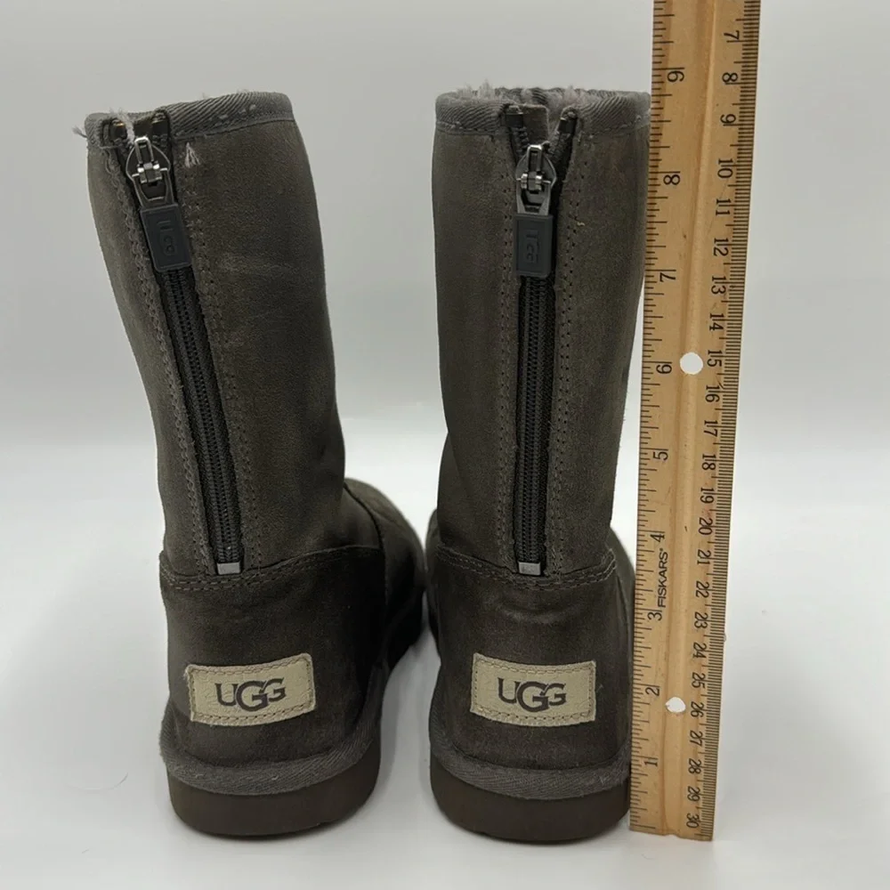 UGG Lil Sunshine II Back Zipper Gray Suede Kids Boots Size 1